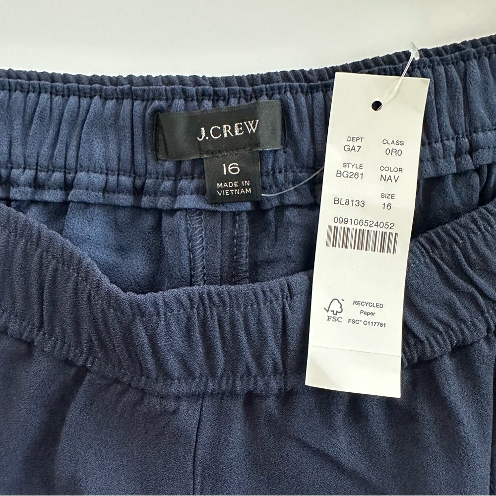 J. Crew Crepe Track Pants in Navy | 16 | NWT - Picture 15 of 16